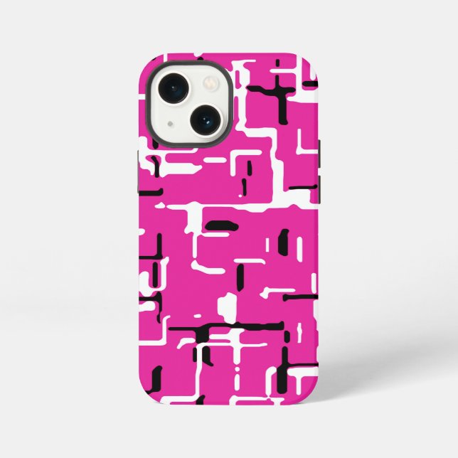 Funda Para iPhone Magenta Púrpura Rosa Negro Blanco (Reverso )
