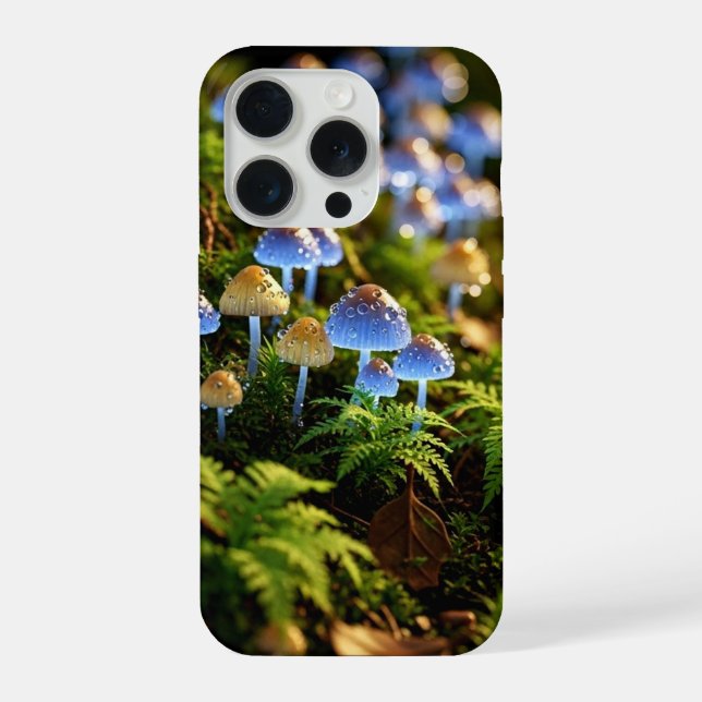 Funda Para iPhone Magical Bioluminescent Fungi - Deep Forest (Reverso )