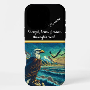 Funda Para iPhone 16 Pro Max Magnífico águila con vistas a la vibrante puesta d