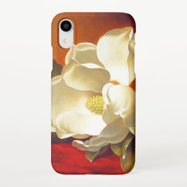 Funda Para iPhone Magnolia en Terciopelo Rojo Martin Johnson Heade (Reverso)