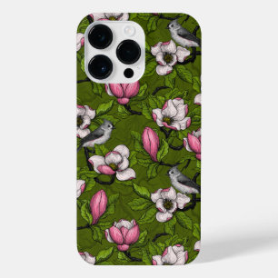 Funda Para iPhone 14 Pro Max Magnolia y pájaro del titmouse 2