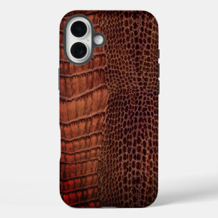 Funda Para iPhone 16 Plus Mahogany Alligator Classic Reptile Leather (Faux)