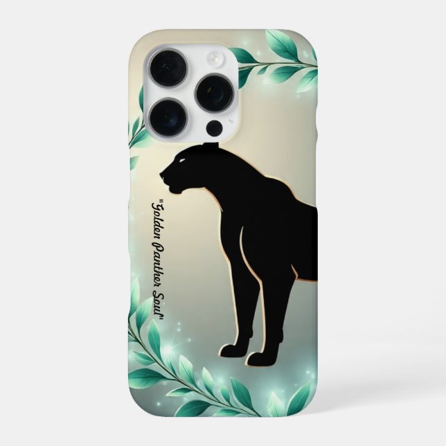 Funda Para iPhone "Majestad de la Pantera Dorada" (Reverso)