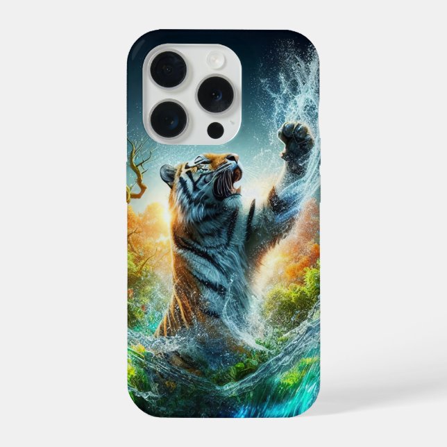 Funda Para iPhone Majestic Tiger Splash Fantasy Wildlife Nature (Reverso )