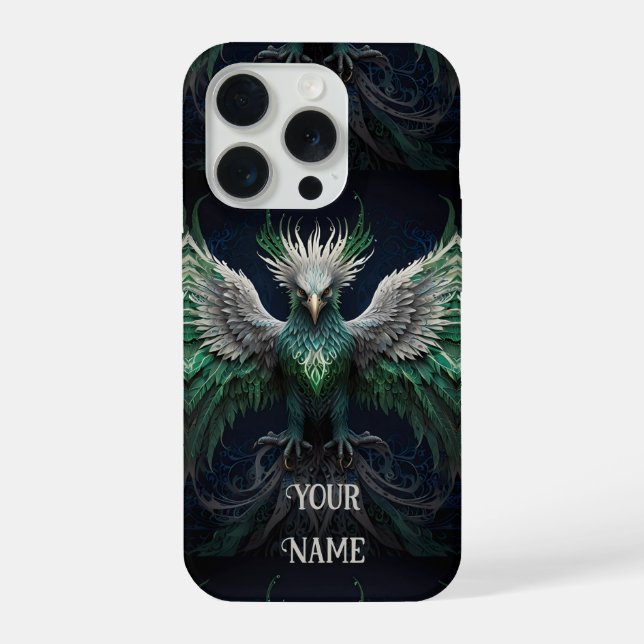 Funda Para iPhone Majestuoso pájaro verde y blanco (Reverso )