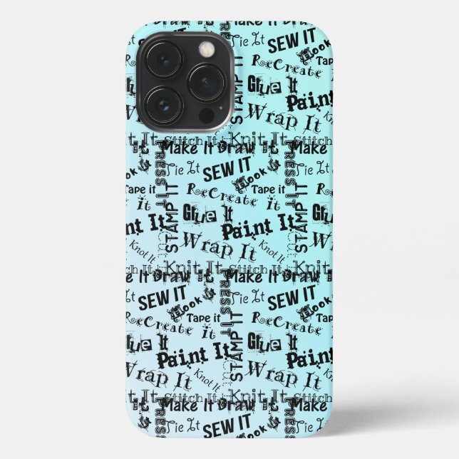 Funda Para iPhone Maker Crafts Typography Print Gradient Blues (Reverso )