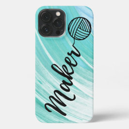 Funda Para iPhone 13 Pro Max Maker Crafts Typography Watercolor Blues