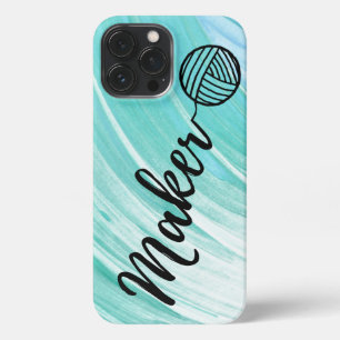 Funda Para iPhone 13 Pro Max Maker Crafts Typography Watercolor Blues