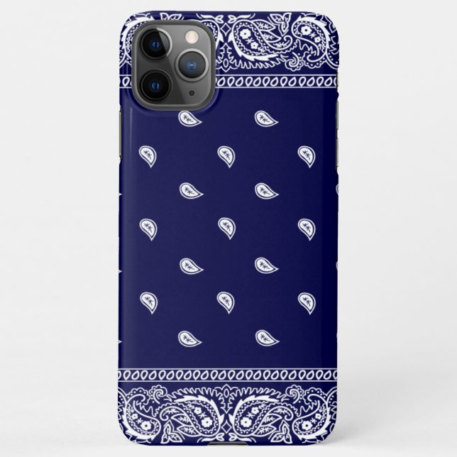 Funda Para iPhone Maletín de teléfono azul Bandana (Reverso)