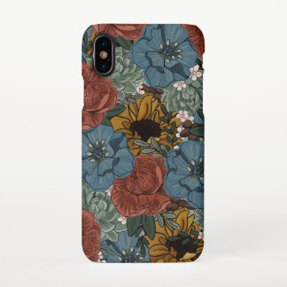Funda Para iPhone XS Maletín de teléfono de Coffee Bean Florals