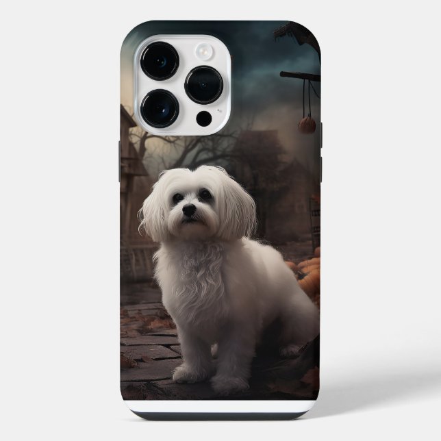 Funda Para iPhone Maltés Halloween de terror (Reverso )