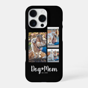 Funda Para iPhone 16 Pro Mamá Perro Establecido Script Negro 3 Fotos