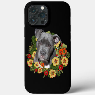 Funda Para iPhone 13 Pro Max mamá pitbull floral