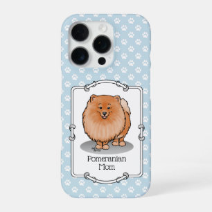 Funda Para iPhone 16 Pro Mamá pomerania Pom Mom (naranja rojo) Perro lindo
