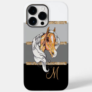 Funda Para iPhone 14 Pro Max Mamáes Fundas Palomino (gradiente negro/rayas dora