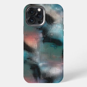 Funda Para iPhone 13 Pro Max Manchas cian oscuras rústicas en efecto mosaico cu
