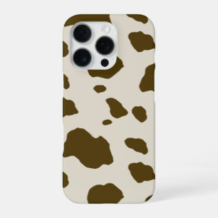 Funda Para iPhone 16 Pro Manchas Marrones de Piel de Animal Vaca