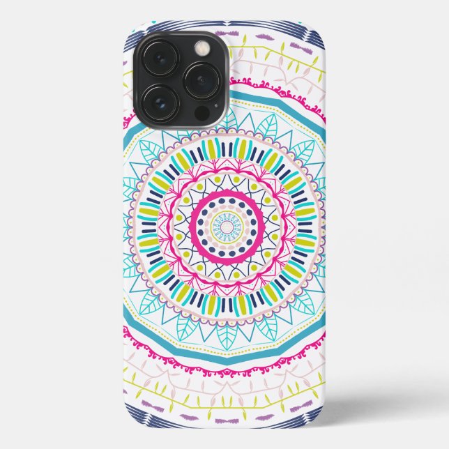 Funda Para iPhone mandala colorida (Reverso )