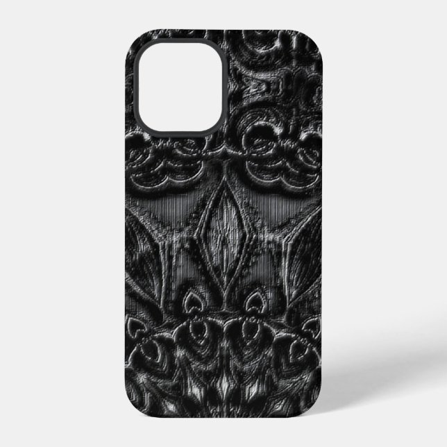 Funda Para iPhone Mándala de carbón  (Reverso )