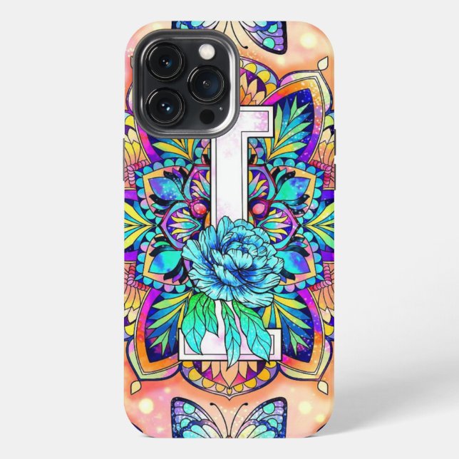 Funda Para iPhone Mandalá de la letra I  (Reverso )