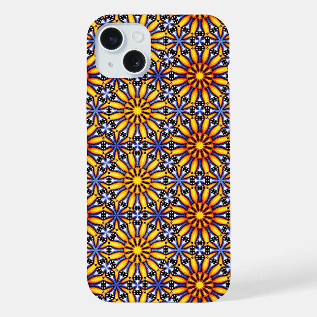 Funda Para iPhone Mandala de sol celeste (Reverso )