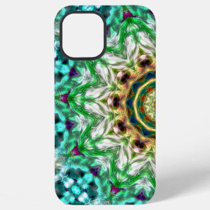 Funda Para iPhone 12 Pro Max Mandala de textura metálica áspera azul aguamarina