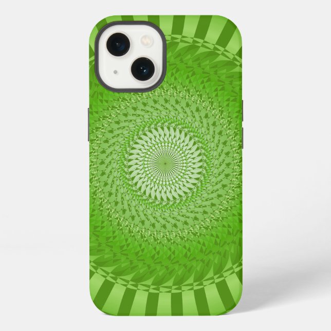 Funda Para iPhone Mándala del sol verde (Reverso )