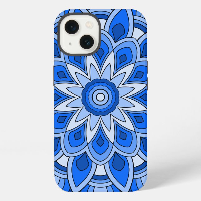 Funda Para iPhone Mándala en azul (Reverso )
