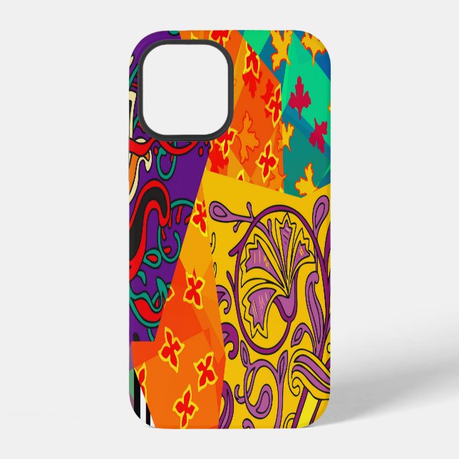 Funda Para iPhone Mandala festivo de patchwork indio turco (Reverso )