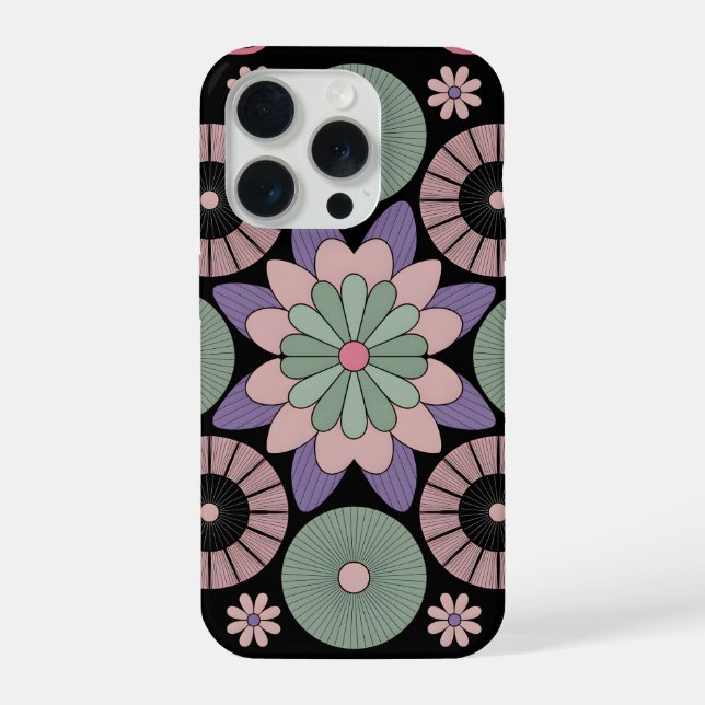 Funda Para iPhone Mándala Floral Retro Pastel Simetría (Reverso )