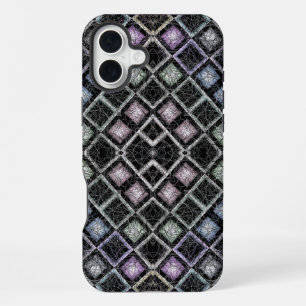 Funda Para iPhone 16 Plus Mándala Mosaico Resplandor Pastel con Celosía de P