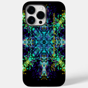 Funda Para iPhone 14 Pro Max Mandala verde Verde azulada psicodélica bohemia
