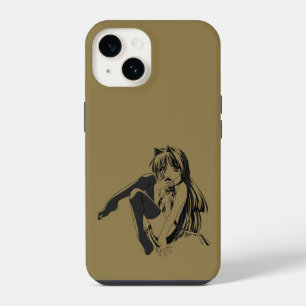 Funda Para iPhone 14 Manga, Neko Gatita Chica Peluda Kawaii Loli 