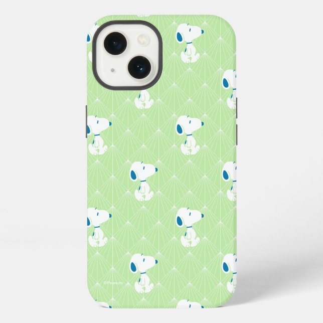 Funda Para iPhone Maní | Patrón de sueños de deco verde Snoopy (Reverso )