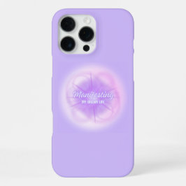 Funda Para iPhone 16 Pro Max Manifestando Mi Vida Soñada Brillo Aura Púrpura Gl