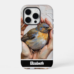 Funda Para iPhone 16 Pro Mano sosteniendo diseño de pájaro artístico