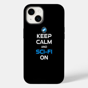 Funda Para iPhone 14 Mantén la Calma y la Ciencia Ficción Encendida