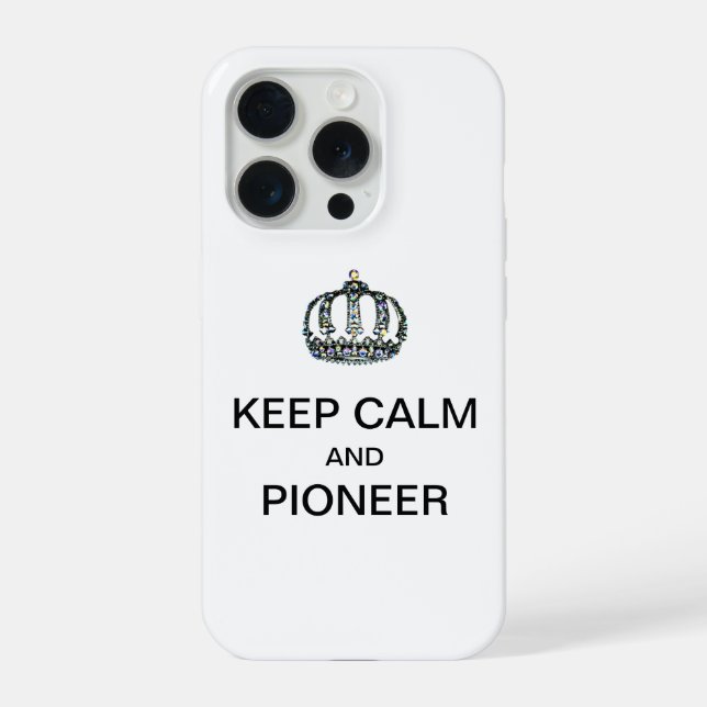 FUNDA PARA iPhone MANTÉN LA CALMA Y PIONERO  (Reverso )
