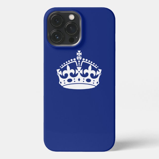 Funda Para iPhone Mantener la corona tranquila en azul marino (Reverso )