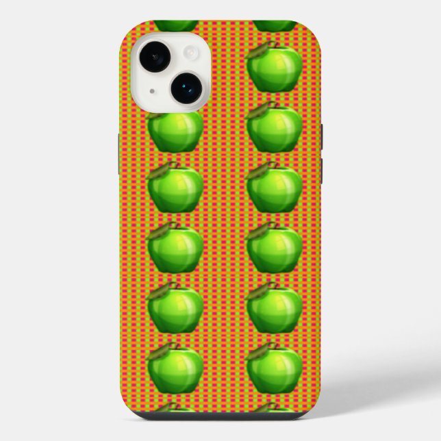 Funda Para iPhone Manzanas a cuadros (Reverso)