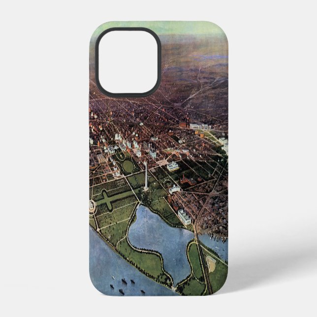 Funda Para iPhone Mapa Antiguo de Washington DC y el Río Potomac (Reverso )