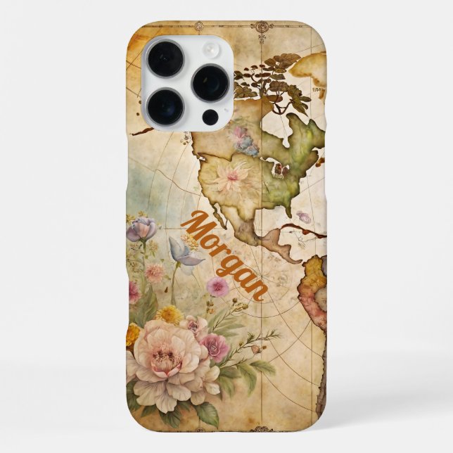 Funda Para iPhone Mapa Antiguo Personalizado (Reverso )