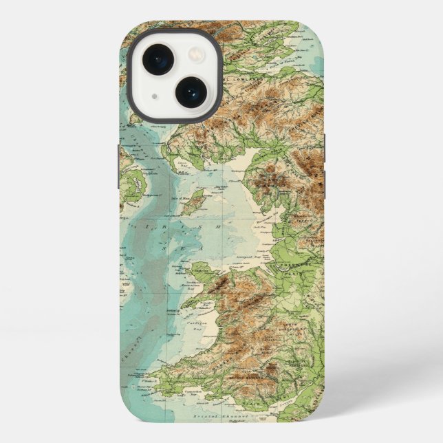 Funda Para iPhone Mapa bathyorographical de las islas británicas (Reverso )