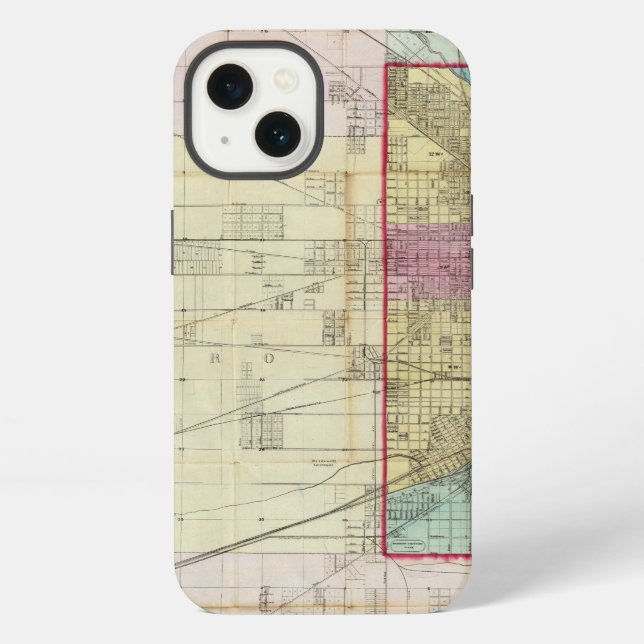 Funda Para iPhone Mapa de Chicago (Reverso )