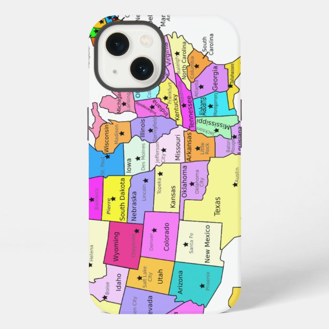 Funda Para iPhone Mapa de EE.UU. cubierto (Reverso )