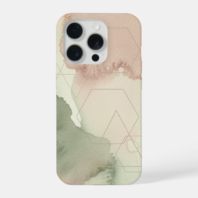 Funda Para iPhone Mapa de Hexágono de Acuarela Arte de Geografía Abs (Reverso )