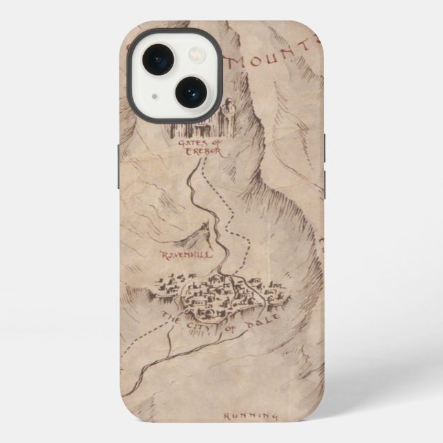 Funda Para iPhone Mapa de La Montaña Solitaria (Reverso )