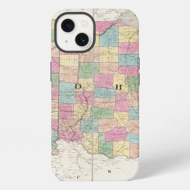 Funda Para iPhone Mapa de Ohio e Indiana (Reverso )