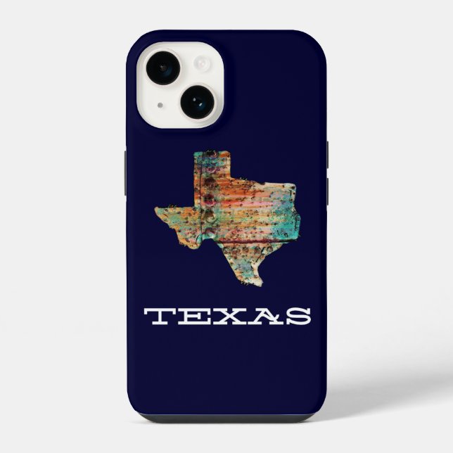 Funda Para iPhone Mapa de Texas Estilo Rústico de Madera Manchada en (Reverso )