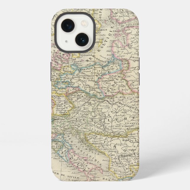 Funda Para iPhone Mapa del atlas de Europa (Reverso )